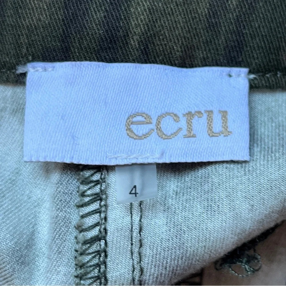 Ecru Camo Pants Trousers Comfy Lightweight Moto Green Utility Style Sz 4 - Picture 4 of 16